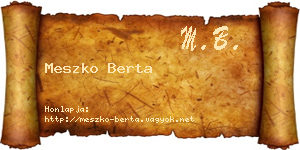 Meszko Berta névjegykártya